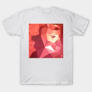 Bittersweet Red Abstract Low Polygon Background T-Shirt